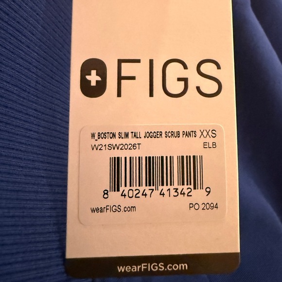 FIGS Boston Slim Tall Jogger Scrub Pants XXS Blue Drawstring Pockets NWT - Picture 5 of 7